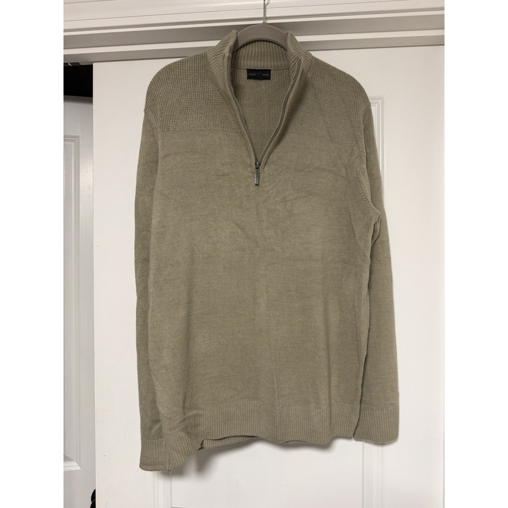 Geoffrey Beene quarter-zip pullover sweater, Brown/Tan, Men's Size Medium